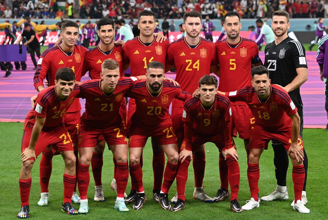 Equipo de la selección Española en el partido contra Alemania EFE/EPA/Georgi Licovski